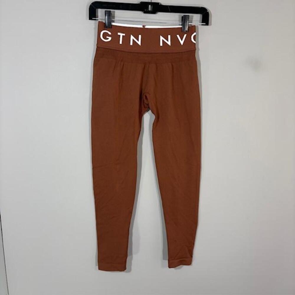 NVGTN Leggings Womens M Brown High Rise Ankle Seamless Yoga Pants Gym Athletic